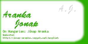 aranka jonap business card